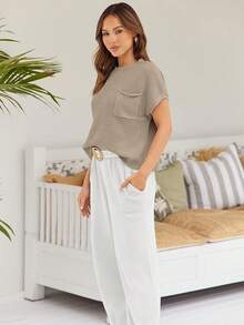 2 Piece Knit Sets Women Sweatsuit Sets - White - View 4