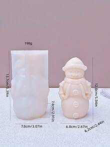 1 件雪人形硅胶模具 DIY 雪人香薰蜡烛石膏家居装饰硅胶模具 - 白色 - 查看 2