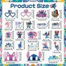 Disney 16/22/25 piezas, decoraciones de tema de dibujos animados de Disney para decorar pasteles de cumpleaños, tarjetas, suministros para fiestas, adornos, decoraciones de Frozen, decoraciones de cumpleaños > adornos para decorar pasteles, insertos para jarrones de la fiesta de Stitch, decoración de mesa de fiesta