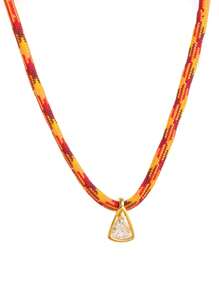 1pc Summer Fashion Bohemian Beach Vacation Suitable For Dopamine Woven Colored Rope Haoshi Necklace, Retro Style Shows Personalized, Suitable For Women's Daily Dress Decoration And Beach Vacation Party Music Festival Wearing.