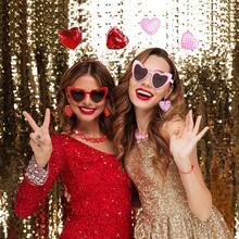 12pcs Fashion Heart-Shaped Glasses, Suitable For Party, Birthday, Wedding, Casual Couple Heart-Shaped Glasses - Multicolor - View 5
