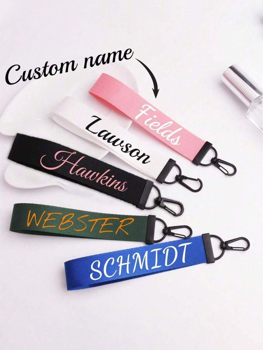 1pc Personalized Nylon Letter Keychain, Custom Name Key Ring, Gift For Valentine's Day, Graduation, Birthday, Anniversary, Father's Day, Mother's Day, Best Friend, Him/Her, Customized Wristlet Key Chain