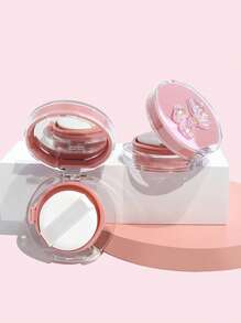 Caja de cojín de aire, 1 pieza mini caja de cojín de aire de fundación líquida con lazo de cristal rosa, con borla esponjosa y espejo de maquillaje, botella de reemplazo de BB cream y loción, botella auxiliar portátil para viajes adecuada para 6g