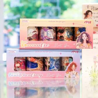 4pcs Tender Reminiscence Series Washi Tape, Student Planner Tape, Hand-Drawn Figure Decorative Tape, Stickers School Supplies,Back To School