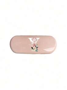 Cremefarbene/Monet-Stil einfarbige Brillenetui, Muster mit Blumen-Anfangsbuchstaben A-Z, neues und einfaches Design, praktisch und tragbar mit wasser- und staubdichter Funktion, Buchstaben Dekor Brillenetui für Sonnenbrillen und Brillen, Brillen-Aufbewahrungsbox mit Deckel, tragbarer Aufbewahrungsbehälter für Zuhause für Damen und Herren, Brillenhalter, schützende Brillenetuis, harte Sonnenbrillenbox