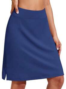 Golf Skirts For Woman With Pockets Silicone Grippers Tennis Skirt Inner Shorts Athletic Pickleball Running Skort - Màu xanh hải quân - Xem 2