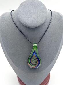 Pingente de vidro feito à mão em estilo boêmio, 1/4 peças - Design espiral multicolorido, acessório de moda, ideal para roupas casuais