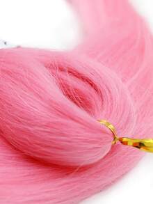 Pink Braids Hair Extensions Synthetic Braiding Hair Pre Stretched Braids 1/2/3 Pcs - Pink - View 4