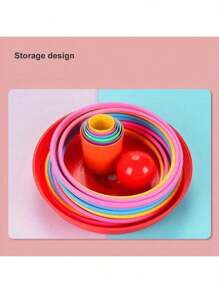 12-teiliges buntes Kunststoff-Ringe-Werfspiel-Set für Partys, Outdoor, Puzzle-Reifenwettbewerb, Geschenkstand (zufällige Farbe)
