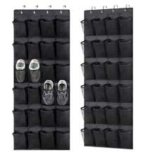 1 Stück stabiler Oxford Schuh Organizer zum Aufhängen an der Kleiderschranktür, mit 6/12/14/24/28/35 Taschen, große Taschen Hängeaufbewahrung für Schuhe, Mesh Rückseite für Tür, Schuhaufbewahrung, Oxford über die Tür Schuhorganizer, zum Aufhängen, platzsparend, schwarz