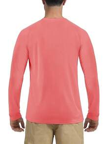 Boladeci Men's UPF 50 Sun Protection UV SPF Shirts Long Sleeve Lightweight Quick Dry Swim T-Shirts Rash Guard - Watermelon Red - View 6