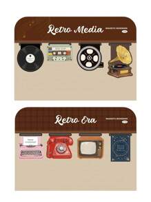 8pcs Retra Era Magnetic Bookmarks For Books, Mini Magnet Book Marker Page Clips, Vintage Cassette Telephone Typewriter, Unique Reading Gift Student Back To School