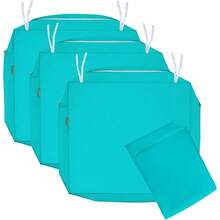 Local Delivery- Outdoor Cushion Slipcovers Waterproof 4 Pack Patio Chair Seat Cushion Covers With Zipper And Tie, 22 X 20 X 4 Inch, Replacement Cover Only - Turquoise - View 1