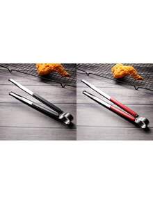 Stainless Steel BBQ Food Kitchen Tongs, Heat Resistant Grill Tongs, Kitchen Cooking Tongs, Silicone Food Tongs, Stainless Steel Kitchen Tongs With Non-Slip Handles, Non-Stick Cooking Tongs, Suitable For Baking Grilling, Camping Grilling, Serving, Cooking, Salads, Serving And Buffet, Outdoor Grilling Supplies Accessories, Kitchen Accessories.