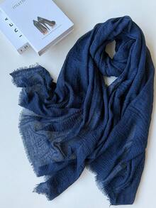 1条女士优雅纯色休闲轻薄围巾，用途广泛，适合日常佩戴、海滩度假、防晒、春秋季搭配连衣裙。 - A - 查看 14