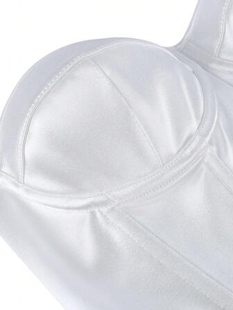 纯色紧身胸衣上衣，塑身紧身胸衣，修身紧身胸衣，女士露肩短款上衣，适合晚会、舞会、万圣节表演