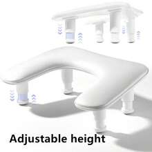 美甲师专用美甲扶手：U 型可调节美甲扶手 - 白色 PU 皮革手托，适用于美甲师