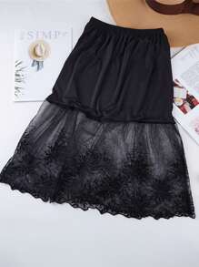 3pcs/1pc Women Waist Slip Dress With Adjustable Elastic Waistband, Anti-Static & Anti-Exposed Lining Skirt Slip Underdress For Daily Wear Fall, Autumn, Halloween