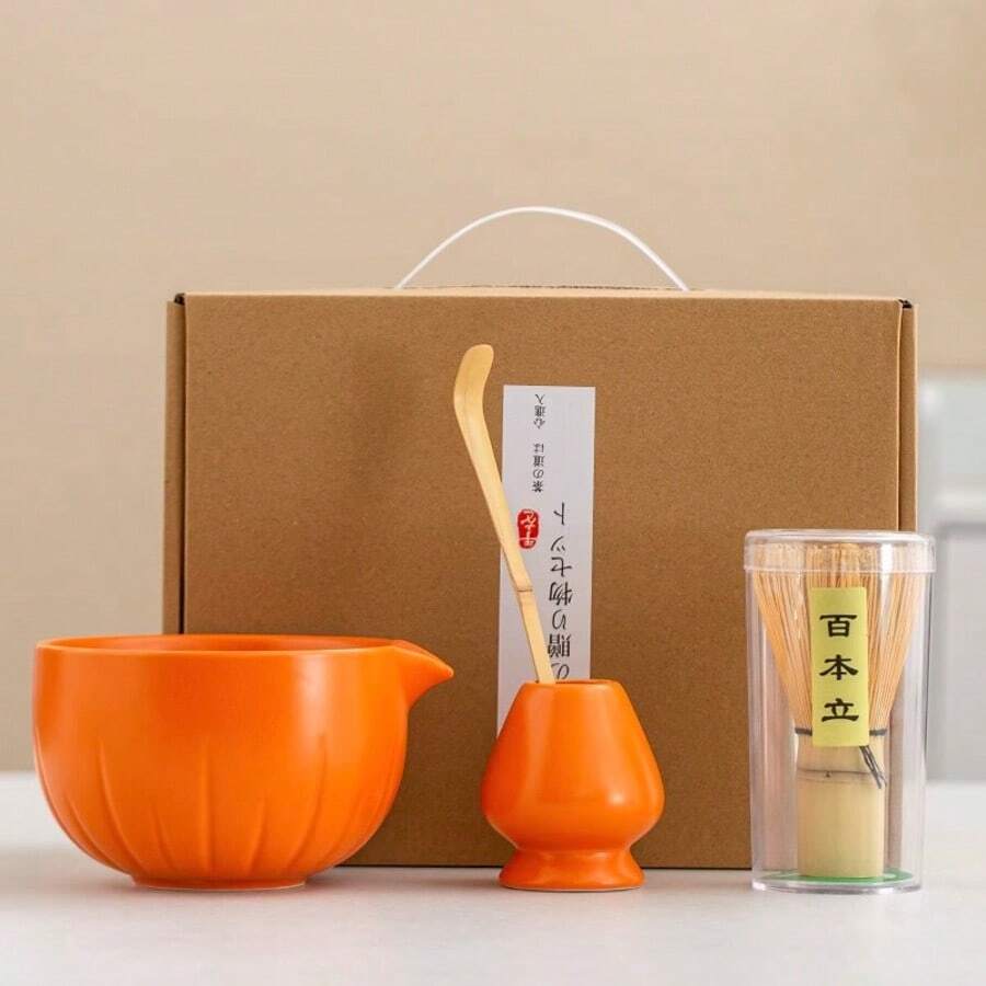 日式抹茶碗茶具套装，含茶刷、宋代茶具、竹筅，跨境新品 - 彩色 - 查看 1