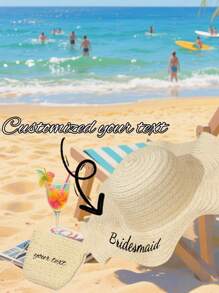 Individuell angefertigter Strohhut mit welligem Volant und geflochtene Tasche, personalisiertes Design Name/Logo, Outdoor Reise Sonnenhut, geflochtener Strohhut, Umhängetasche, vielseitiger Reise Sonnenhut, geeignet für Outdoor, Strand, Lässig und Valentinstag, Hut, Strandmode Essentials, vielseitiges Modeaccessoire, Reiseessential, modische Kopfbedeckung, strapazierfähiges Material, geeignet für Sommereisen