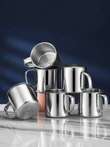 1-10 كوب قهوة من الفولاذ المقاوم للصدأ متين للتخييم والمطبخ - كوب معدني صغير للشاي والقهوة - اكسسوارات المطبخ