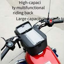 1pc Touch Screen Motorcycle Dashboard Panel Bag - Durable Polyester, Weather-Resistant, Front-Mounted Storage Pouch For Phone Navigation & Outdoor Gear, Black, Phone Mount For Motorcycle, Best For Christma