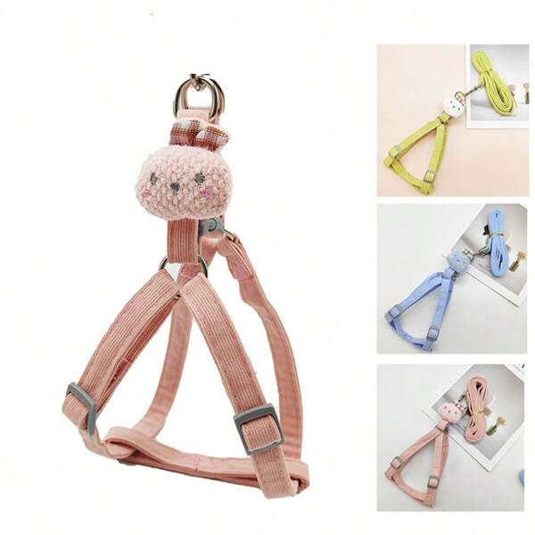 1pc Pet Dog Harness Leash For Small Dogs, Chest Style Pet Walking Leash, For Poodle, Teddy, Pet Use Only, Anti-Escape