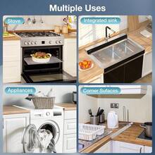 New-2025- 16.5"-33" Stove Counter Gap Covers, Stainls Steel Stove Guard, Cooktop Trim Kit, Stove Gap Guards, Oven Gap Filler, Heat Ristant & Effectively Protect Stove Gap Filler,White(2PCS) - 白色 16.5-33英寸 - 查看 6