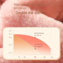 1 Stück Wassergefüllte Wärmflasche mit Plüschüberzug, geeignet für Mädchen, kann als Heizkissen, Baucherwärmer, Wärmflasche verwendet werden, kleine Größe, tragbar, kann mit Wasser gefüllt werden, warme Hände, kann mit Wasser gefüllt werden, Handwärmer