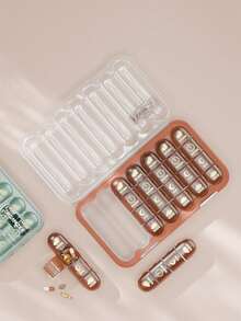 1 pièce Boîte à pilules avec couvercle coulissant, organisateur de médicaments portable étanche, transparent pour un suivi facile des médicaments, protection sécurisée, essentiel pour les voyages de 3 repas - Multicolore - Voir 7