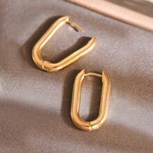Chic Minimalist Square Hoop Earrings - Hypoallergenic Geometric Earrings Design, Perfect For Casual Wear And Everyday Style