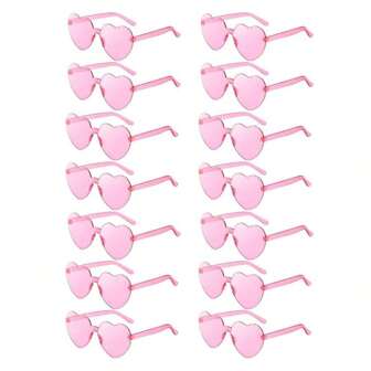 1-10 件女士心形眼镜 心形眼镜套装 适合单身派对 情人节礼物