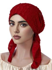 1 Peça Nova Gorro com Capuz de Cor Sólida de Gola Alta, Gorro Arqueado que Pode Esconder o Cabelo e a Cabeça