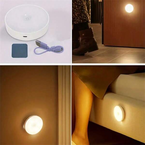 Aufladbare induktionsbeleuchtung, LED-Nachtlicht mit Bewegungssensor - USB aufladbar, automatische Beleuchtung für Schlafzimmer, Treppen und Schlafsäle