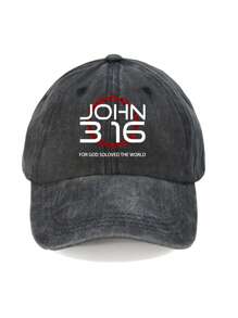 1pc John 3:16 Inspirational Quote Printed Adjustable Baseball Cap - Unisex Casual Streetwear Style, Available In Multiple Colors