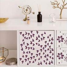 2 件花心绘画模板 11.8x11.8 英寸可重复使用充满爱心的模板可用于墙面绘画 DIY 家居装饰、返校、学校用品 - 白色 - 查看 3