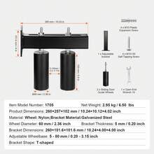 Sliding Gate Kit, 6" Rolling Gate Hardware Kit With T-Bracket, Universal Adjustable Sliding Gate Rollers, Heavy Duty Black Sliding Gate Guide Roller For Sliding Gates And Rolling Door - T-bracket - View 7