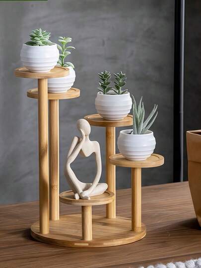 1 件多功能木制桌面花架、小型植物架、多肉盆栽、植物架、架子、迷你木制角展示架、多功能收纳架、桌架、花架、花园、厨房、餐厅、家居桌面装饰、浴室配件、木制桌面支架户外装饰、毕业母亲节节日礼物