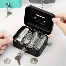 Caja de llaves portátil, caja de seguridad para el hogar y la tienda, caja de acero para dinero, caja de seguridad para efectivo, almacenamiento oculto para monedas, dinero y joyas