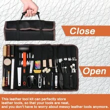 328PCS Leather Working Kit, Leather Working Tools With Manual - Stamp Tools, Stitching Groover And Rivets Kit For Beginners To Professionals - Multicolor - View 4