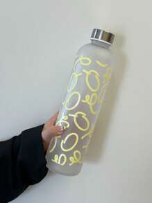 1000ml Artistic Graffiti Water Bottle With Stainless Steel Lid, Leakproof Gym Sports Cup, PC Large Capacity Drinkware For Fitness Travel | Unique Paint Design