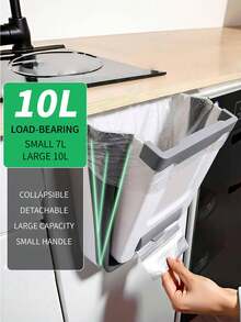 1 Space Saving Large Foldable Hanging Trash Can - Wall Mounted Kitchen Cabinet Door Wastebasket With Creative Sorting Function, Modern Kitchen Accessories, Foldable Kitchen And Bathroom Trash Can For Office, Bedroom, Easy To Carry, WhiteHome Decor, Party Storage, Christmas Storage, New Year Storage - 白色-XL - 查看 4