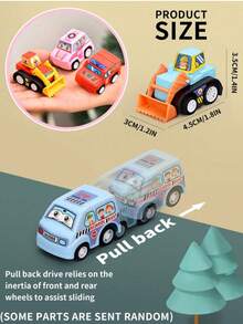 6pcs/Pack Kindergarten Children's Inertial Return Car Engineering Car Fire Truck Baby Return Car Toy(Random Style) - Multicolor - View 2