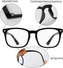 2 Packs Blue Light Blocking Glasses - Fashion Square Fake Eyeglasses, Anti Ray Computer Gaming Glasses, Blue Blockers Glasses For Women/Men, 2 Pairs Unisex Fashion Eyeglasses, Square Frame Glasses Suitable For Outfit Matching, Computer, Cellphone, TV Watching, Fashionable School Style, Clear Black Frames, Face Flattering Design For Summer Beach Vacation,Outdoor,Travel - Đen + Xám - Xem 7
