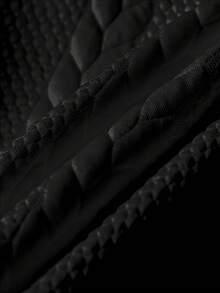 Men's Textured Jacquard Hooded Zip-Up Sweatshirt Jacket, Casual Long Sleeve Sweatshirt Top With Pockets - Black - View 7