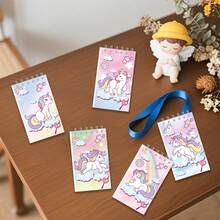 10pcs Cartoon Coil Notebooks, Cartoon Themed Pocket Memo Pads, Cartoon Notebooks, Diaries, Office Sticky Notes, Student Journals, Back To School Gifts - Multicolor - View 9