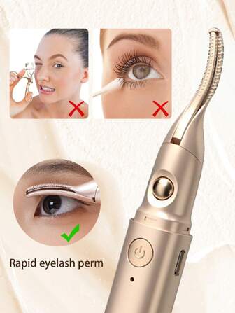 Rizador de pestañas y recortador de cejas eléctrico 2 en 1 para mujeres, con 2 modos de temperatura, recargable por USB y sin quemaduras. Regalo de Navidad perfecto para mujeres.