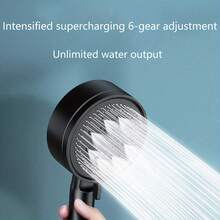 高压手持花洒，5 种喷水模式，ABS 树脂壁挂式浴室花洒 - 圆形设计，安装方便，淋浴配件，风格简约，结构坚固，适合公寓生活