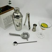 Set de 5/6/9 piezas de herramientas de bartender de acero inoxidable, que incluye coctelera de 550ML/750ML, vaso mezclador, medidor, pisador, set de bar para bartender, fiestas, herramientas de bar