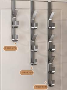 1 件金属门钩，重型衣架，适用于帽子、外套、围巾和钱包，多种尺寸门衣架，带 3/5/7 个挂钩